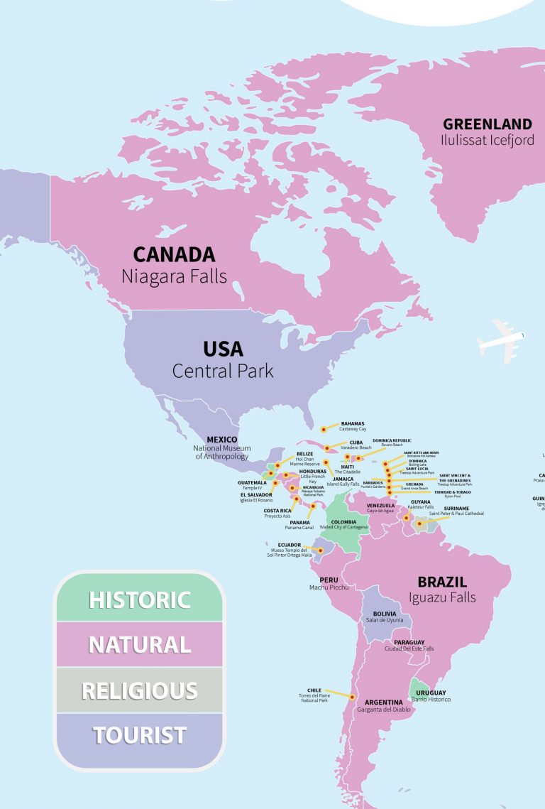 Mapa Mundial Con La Atracción Turística Más Visitada 2735